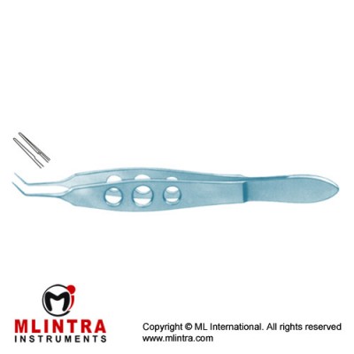 McPherson Suture Tying Forcep Angled - With Tying Platform Titanium, 10 cm - 4" Jaws Length 5mm